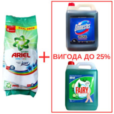 Порошок Ariel Whites&Color+Lenor 10кг / Domestos Orig 5л / Fairy Алоэ 5л