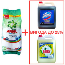 Порошок Ariel Whites&Color+Lenor 10кг / Domestos Orig 5л / Fairy Банан 5л