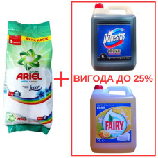 Порошок Ariel Whites&Color+Lenor 10кг / Domestos Orig 5л / Fairy Лимон 5л