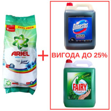Порошок Ariel Whites&Color+Lenor 10кг / Domestos Orig 5л / Fairy Мята 5л