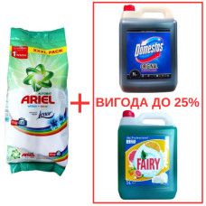 Порошок Ariel Whites&Color+Lenor 10кг / Domestos Orig 5л / Fairy Цитрус 5л