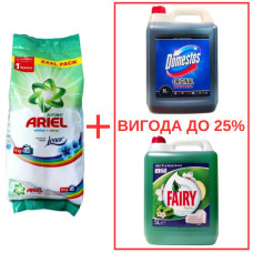 Порошок Ariel Whites&Color+Lenor 10кг / Domestos Orig 5л / Fairy Яблоко 5л