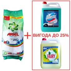 Порошок Ariel Whites&Color+Lenor 10кг / Domestos Alp.св. с кислот 5л / Fairy Банан 5л