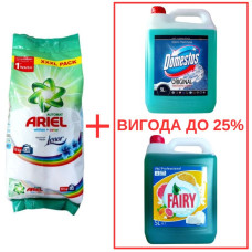 Порошок Ariel Whites&Color+Lenor 10кг / Domestos Alp.св. с кислот 5л / Fairy Цитрус 5л