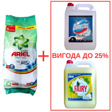 Порошок Ariel Whites&Color+Lenor 10кг / Domestos Alp.св. 5л / Fairy Банан 5л
