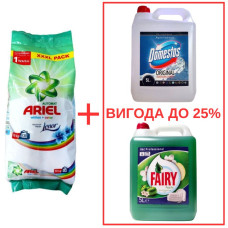 Порошок Ariel Whites&Color+Lenor 10кг / Domestos Alp.св. 5л / Fairy Яблоко 5л