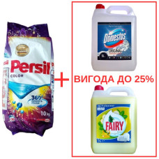 Порошок Persil Color 10кг / Domestos Alp.св. 5л / Fairy Банан 5л