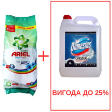 Порошок Ariel Whites&Color+Lenor 10кг / Domestos Alp.св. 5л