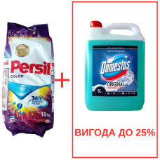 Порошок Persil Color 10кг / Domestos Alp.св. с кислот 5л