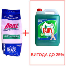 Порошок Ariel AlphaWhite 10кг / Fairy Алоэ 5л